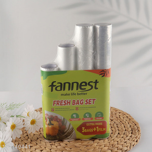 Good Quality Food Storage Bags And Plastic Wrap Set for Kitchen Use