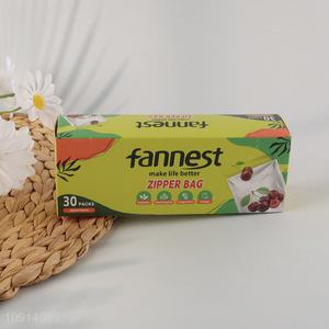 New Product 30 Packs PE Food Storage Ziplock Bags Reusable Zipper Bags