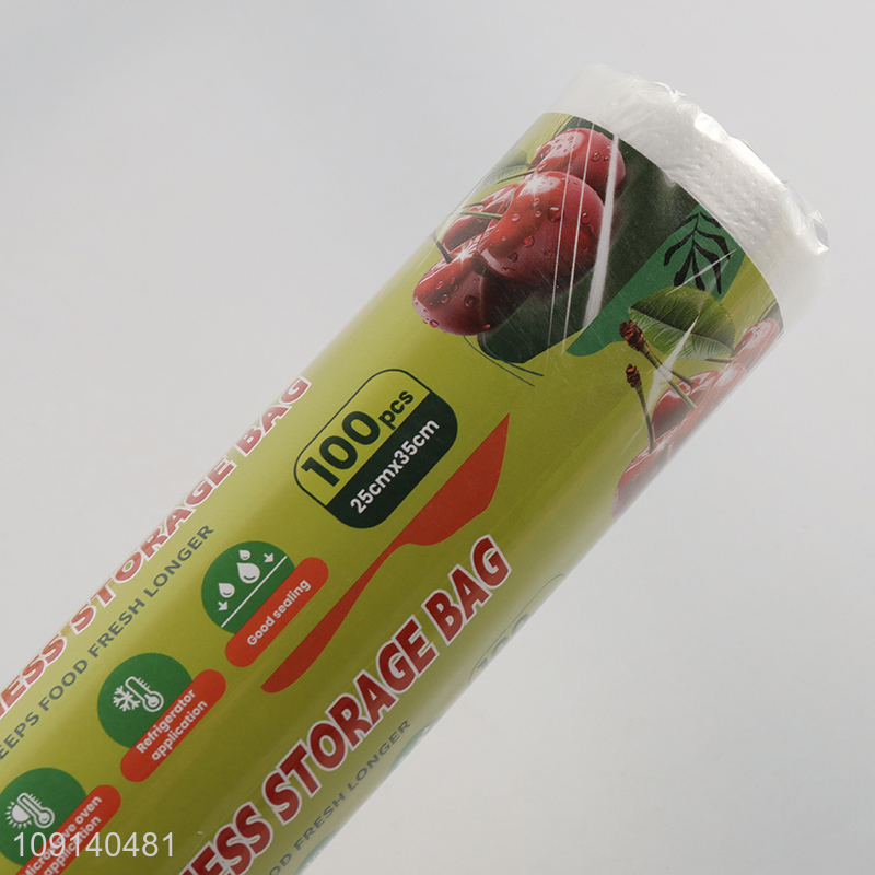 China Wholesale 100 Pieces PE Food Storage Bags Fresh-Keeping Bags