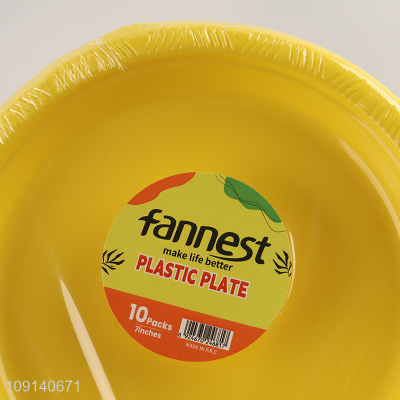 Factory Price 10PCS 7 9 Inch Round Colorful Disposable Plastic Plates