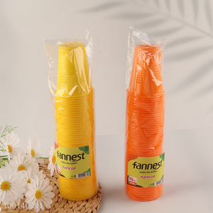 Hot Selling 50 Pieces 250ml Colorful Disposable Plastic Water Cups