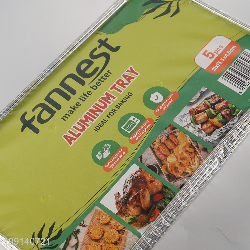 China Imports 5 Pieces Disposable Aluminum Foil Pans with Paper Lids