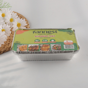 China Imports 5 Pieces Disposable Aluminum Foil Pans with Paper Lids