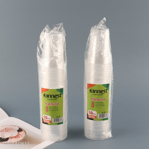 China Imports 50 Pieces 200ml Clear Disposable Plastic Water Cups
