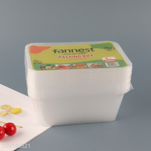 Factory Supply 8 Pieces 1000ml Plastic Takeout Containers To Go Food Containers