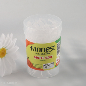 Good Quality 40+10 PCS Disposable Dental Floss Picks for Teeth Cleaning
