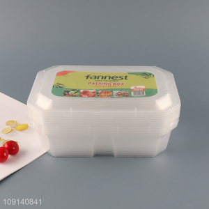 Good Quality 6 Pieces 1200ml Plastic Takeout Containers To Go Food Containers