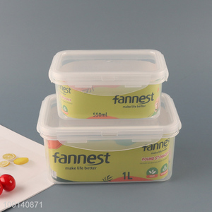 Hot Selling 550 1000ml Rectangular Leak Proof Plastic Food Storage Container