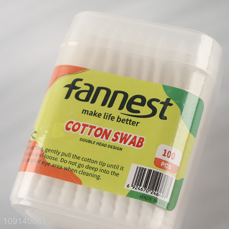 New Product 100 Count Double Headed Cotton Buds Disposable Cotton Swabs