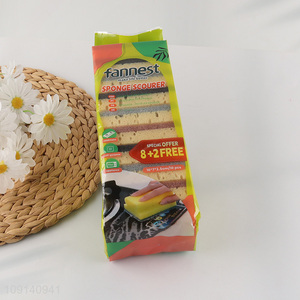 Good Quality 10-Pack Heavy Duty Scrub Sponges Dishes Pots Cleaning Sponges