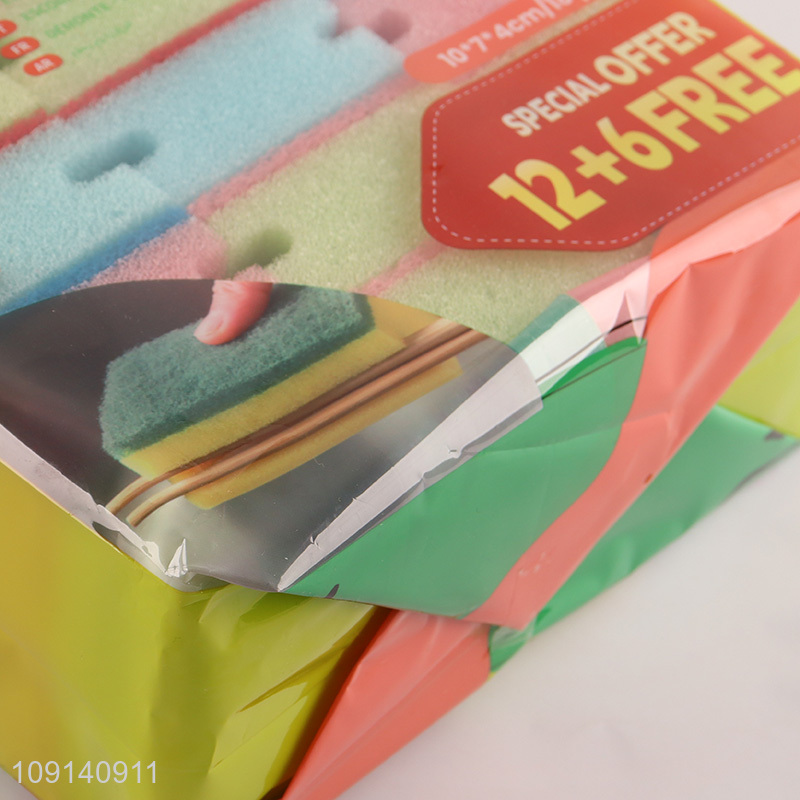 Factory Supply 18-Pack Heavy Duty Scrub Sponges Non-Scratch Cleaning Sponges