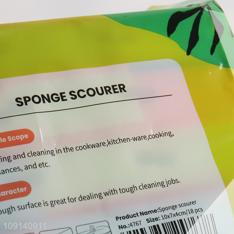 Factory Supply 18-Pack Heavy Duty Scrub Sponges Non-Scratch Cleaning Sponges