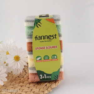 New Arrival 4-Pack Heavy Duty Non-Scratch Scrub Sponges for Kitchen Home