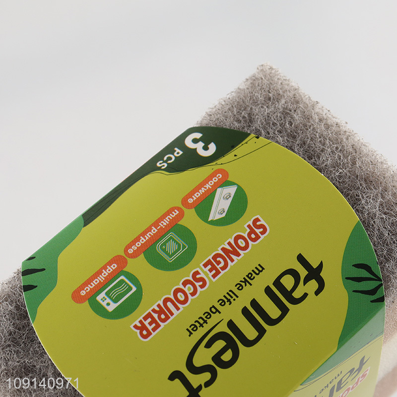 New Product 3-Pack Heavy Duty Scrub Sponges for Kitchen Bathroom Grill