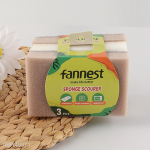 New Product 3-Pack Heavy Duty Scrub Sponges for Kitchen Bathroom Grill