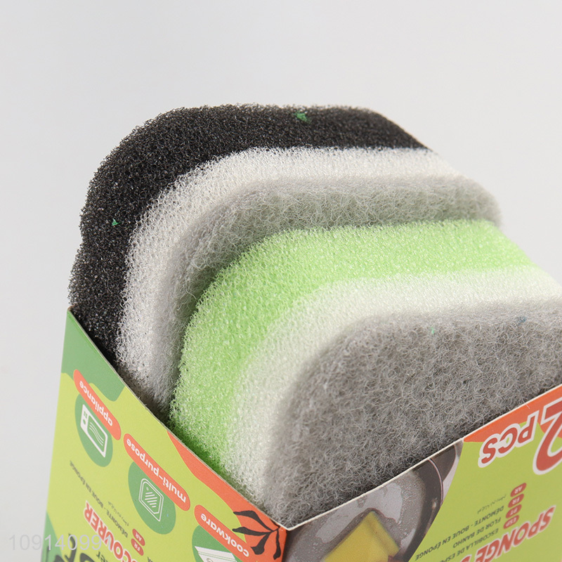 China Supplier 2-Pack Heavy Duty Scrub Sponges Dishwashing Sponges for Kitchen