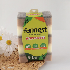 Factory Price 5-Pack Durable Cleaning Sponges Multipurpose Sponge Scourers