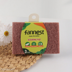 Good Quality 3 Packs Heavy Duty Non-Scratch Scouring Pads Dish Scrubbers