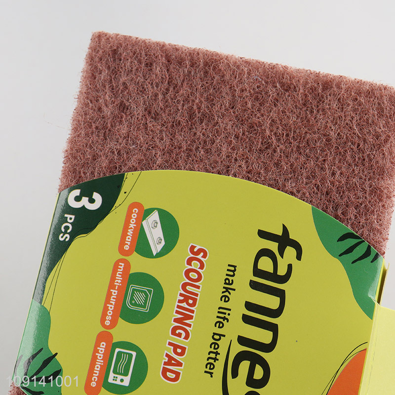 Good Quality 3 Packs Heavy Duty Non-Scratch Scouring Pads Dish Scrubbers