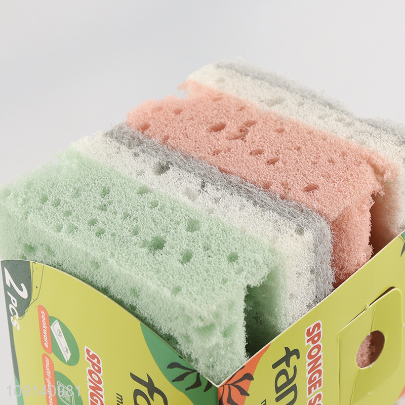Hot Selling 2-Pack Heavy Duty Kitchen Sponge Scrubbers for Washing Dishes