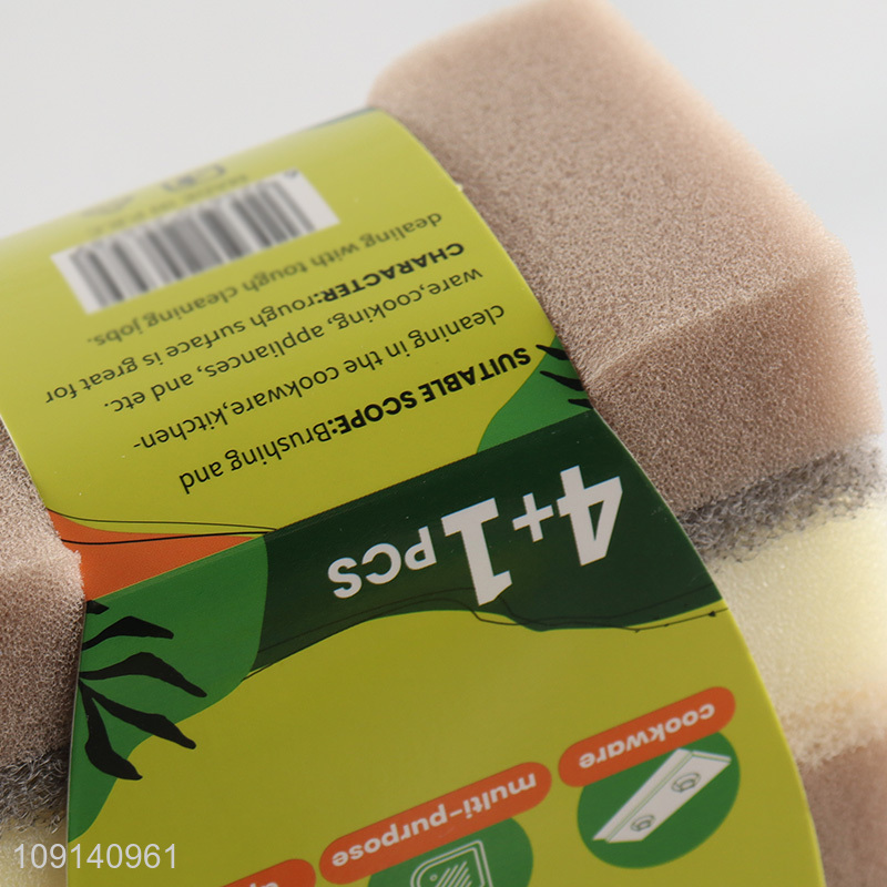 Factory Price 5-Pack Durable Cleaning Sponges Multipurpose Sponge Scourers