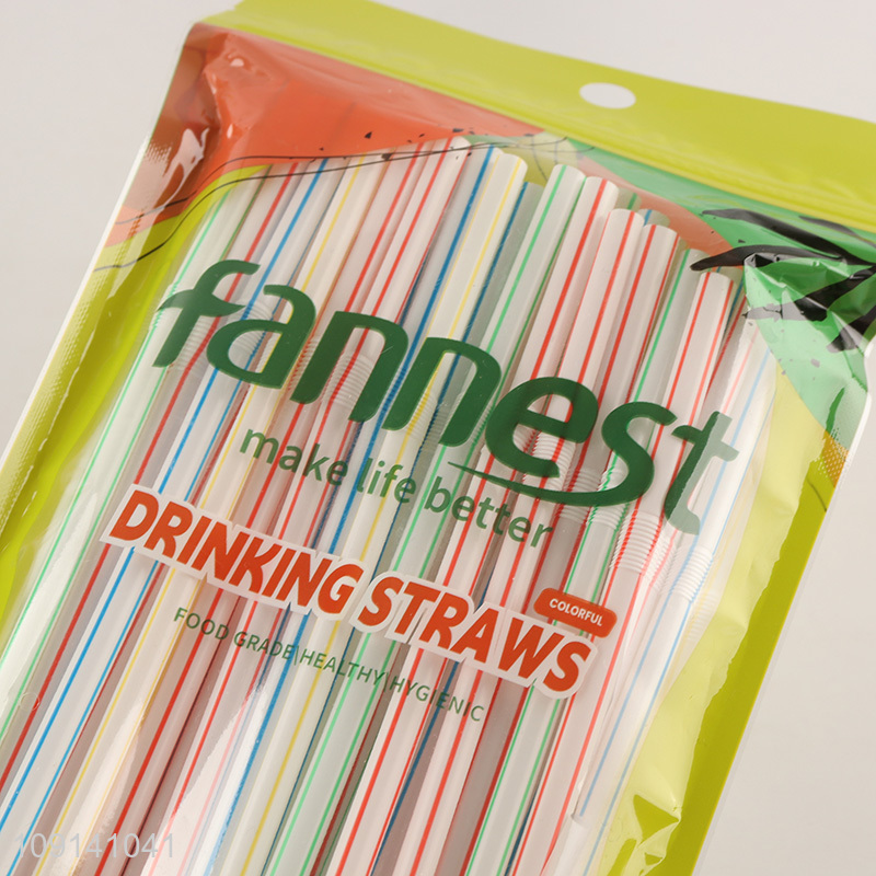 Good Quality 50 Pieces Disposable Plastic Bent Straws for Coffee