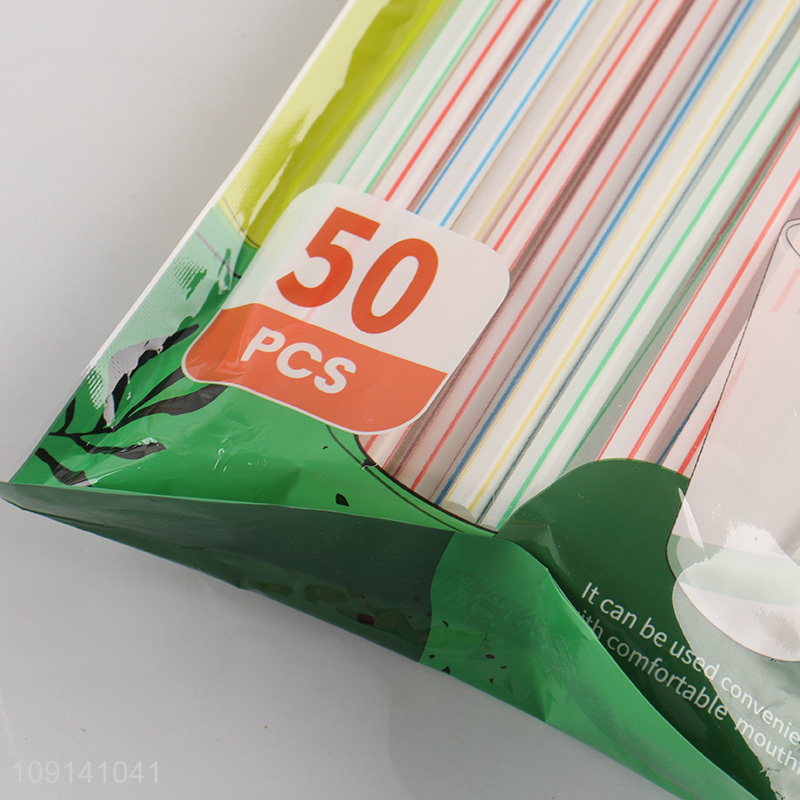 Good Quality 50 Pieces Disposable Plastic Bent Straws for Coffee