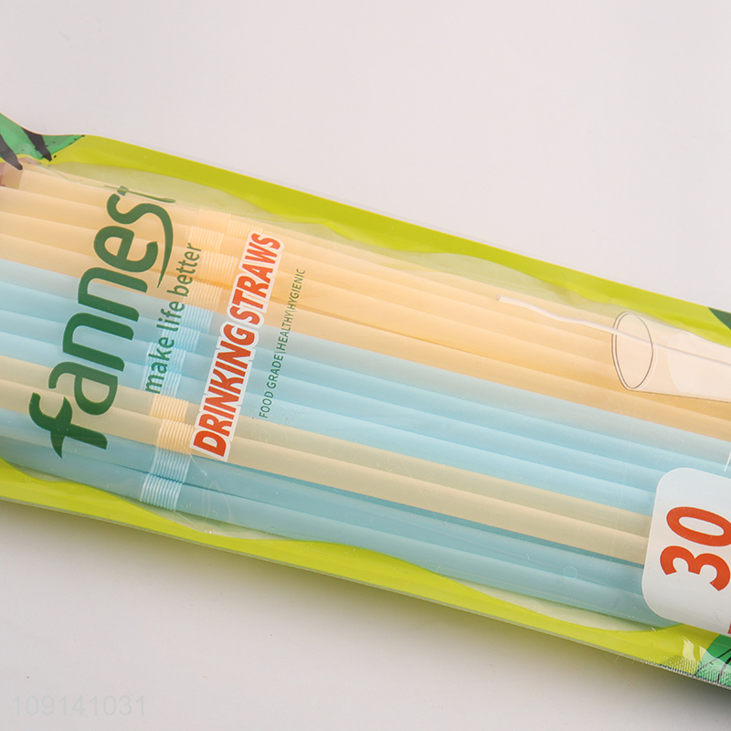 Hot Selling 30 Pieces Plastic Bent Straws Disposable Drinking Straws