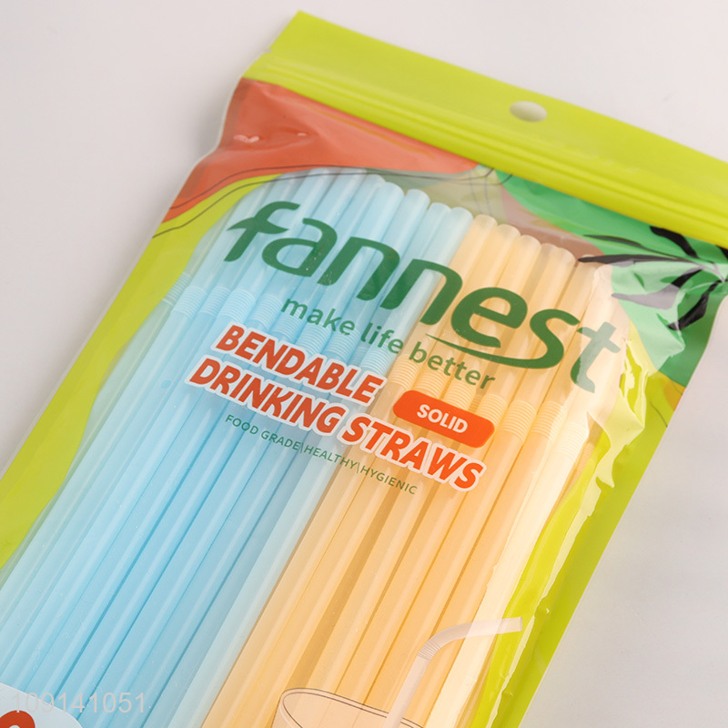 Factory Supply 50 Pieces Disposable Plastic Bent Straws for Drinks