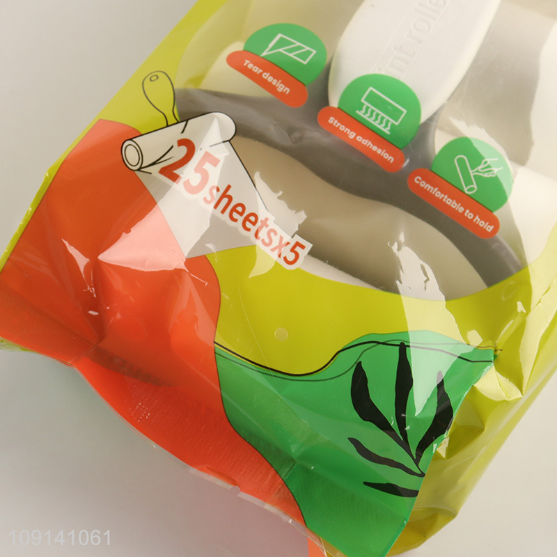 Good Quality 25 Sheets * 5 Rolls Lint Roller Set for Pet Hair Removal