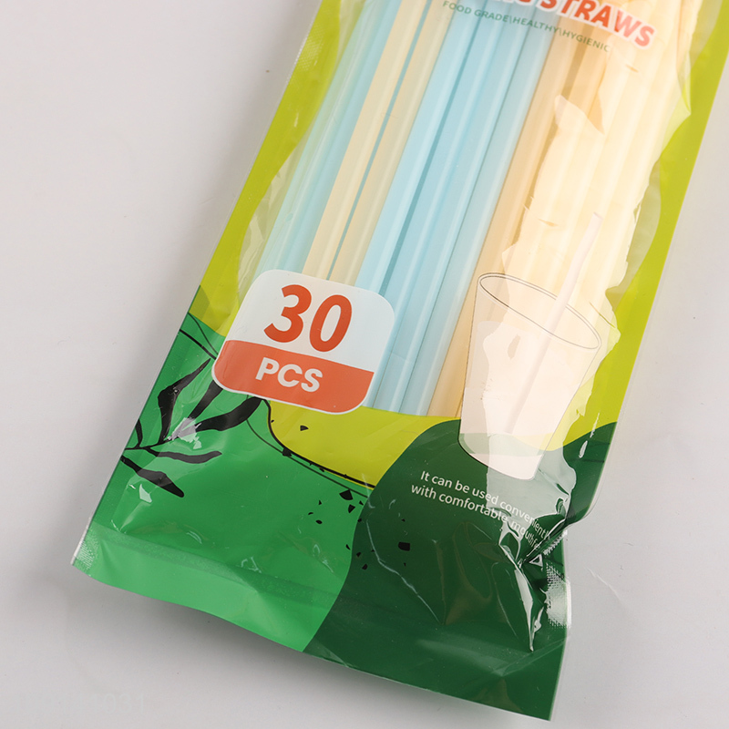 Hot Selling 30 Pieces Plastic Bent Straws Disposable Drinking Straws