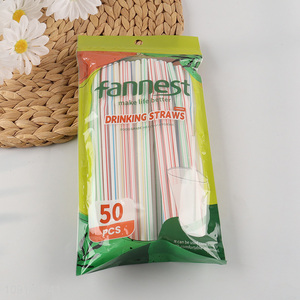 Good Quality 50 Pieces Disposable Plastic Bent Straws for Coffee