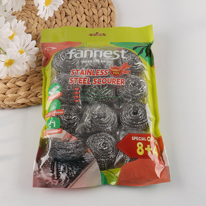 New Product 12 Packs Heavy Duty Steel Wool Scrubbers for Cleaning