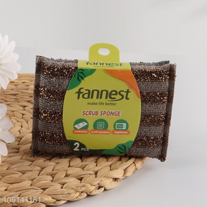 Factory Supply 2 Pieces Dish Sponges Kitchen Scrub Sponges for Cleaning