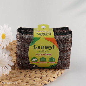 China Imports 4 Pieces Durable Dish Sponges Dish Scrubbers for Kitchen