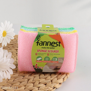 New Product 4 Pieces Durable Scrub Sponges Dish Sponges for Cleaning