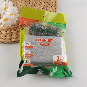 New Arrival 4 Pieces Multi-Function Steel Wool Scrubbers Dish Scrubbers Set