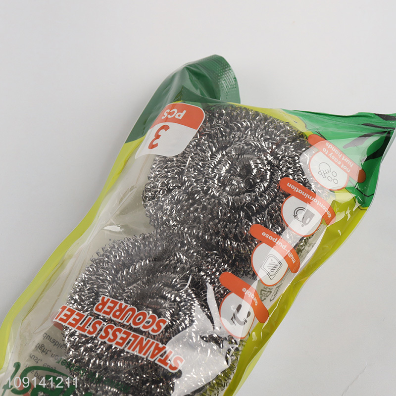 Factory Direct Sale 3 Packs Multipurpose Heavy Duty Steel Wool Scrubbers