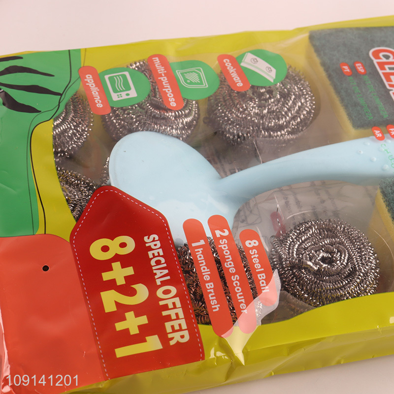 High Quality 11 Pieces Steel Wool Scrubbers Dish Sponge Set for Cleaning