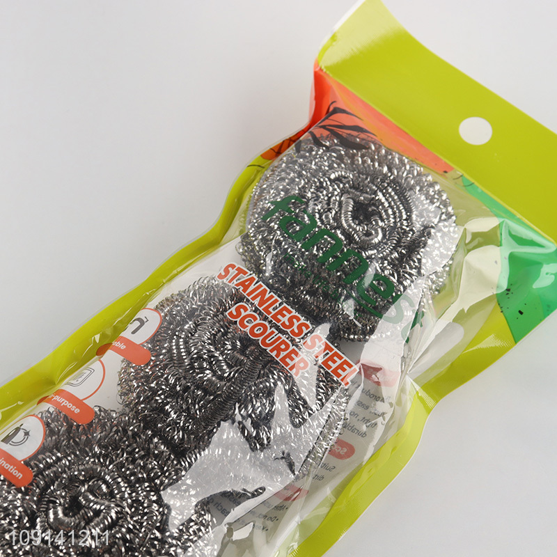 Factory Direct Sale 3 Packs Multipurpose Heavy Duty Steel Wool Scrubbers