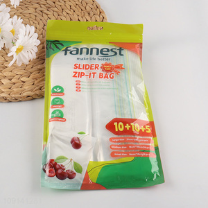 New Product 25 Pieces Food Storage Ziplock Bags Plastic Freezer Bags