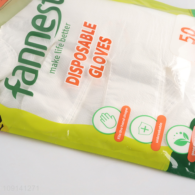 Online Wholesale 50 Pieces Latex Free Plastic Food Safe Disposable Gloves