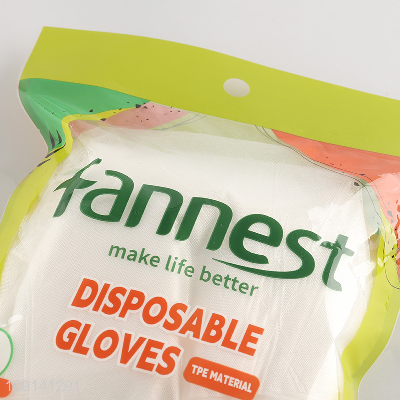 Promotional 50 Pieces Clear Tpe Gloves Plastic Food Safe Disposable Gloves