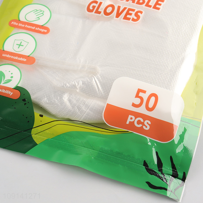 Online Wholesale 50 Pieces Latex Free Plastic Food Safe Disposable Gloves