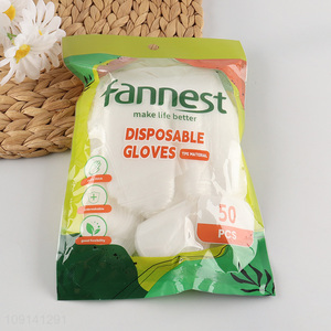 Promotional 50 Pieces Clear Tpe Gloves Plastic Food Safe Disposable Gloves