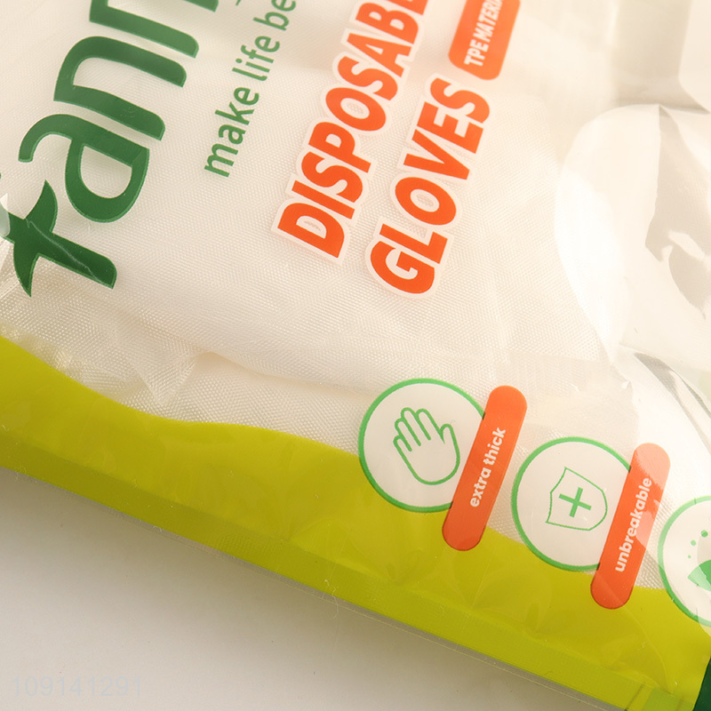 Promotional 50 Pieces Clear Tpe Gloves Plastic Food Safe Disposable Gloves