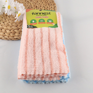 Factory Price 5PCS Microfiber Cleaning Towels Super Absorbent Dish Cloths