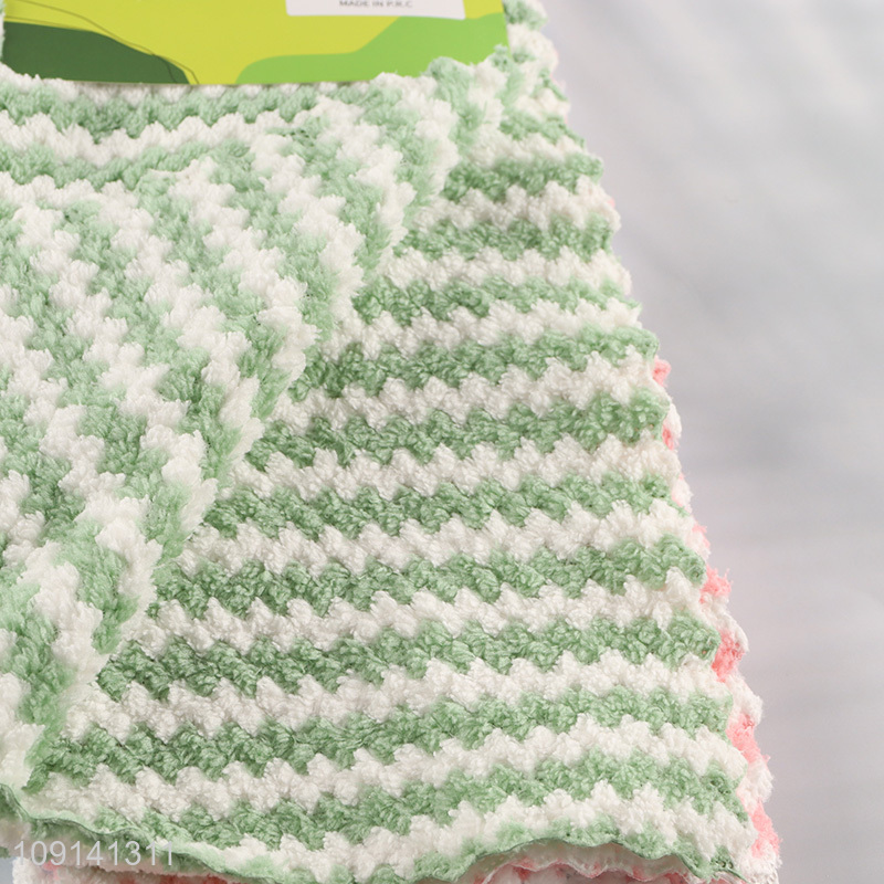 Online Wholesale 3PCS Coral Fleece Cleaning Towels Absorbent Dish Cloths