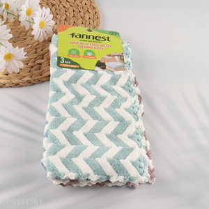 Wholesale 3PCS Super Absorbent Dish Cloths Coral Fleece Cleaning Towels