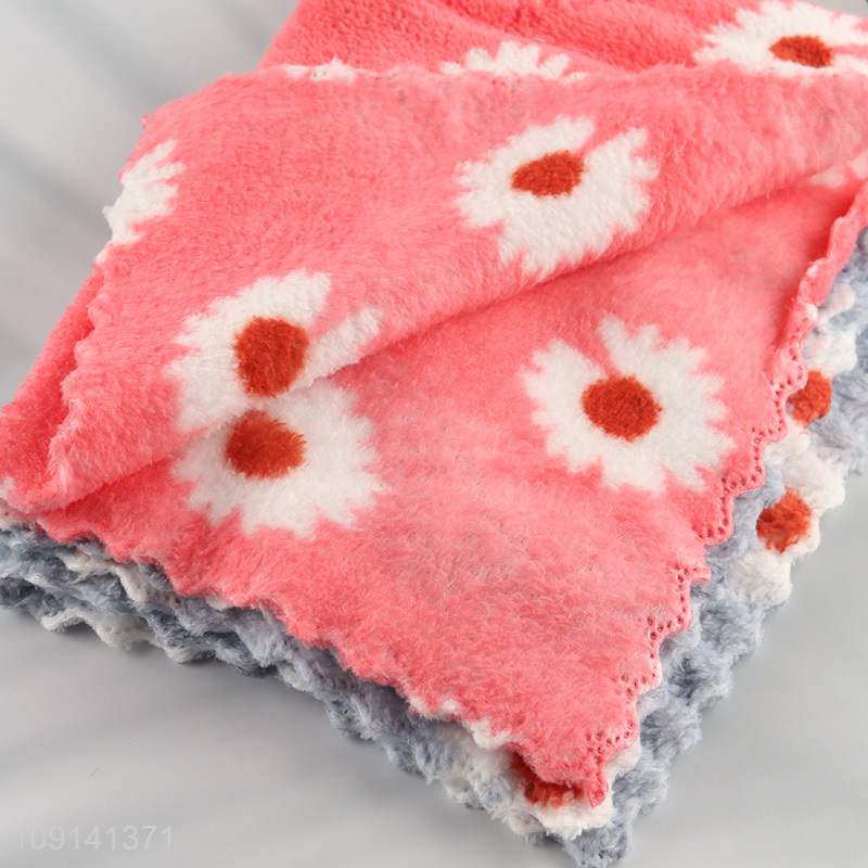 New Product 3PCS Daisy Microfiber Dish Cloths Super Absorbent Cleaning Towels
